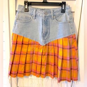 Akira Denim and Flannel Pattern skirt